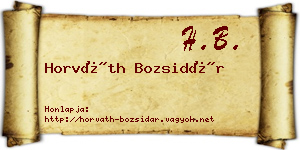 Horváth Bozsidár névjegykártya